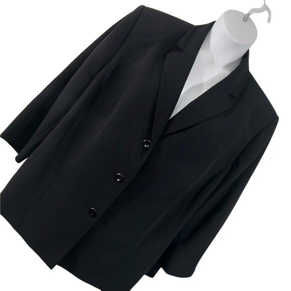 LE SUIT SEPARATES! SLEEK, LUXURIOUS BLACK 3 BUTTON FRONT JACKET, BLAZER! SZ 24W - Picture 1 of 10